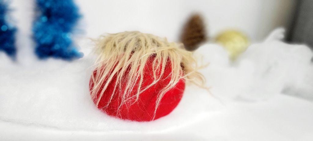 Christmas sock gnome with reindeer hand crafted