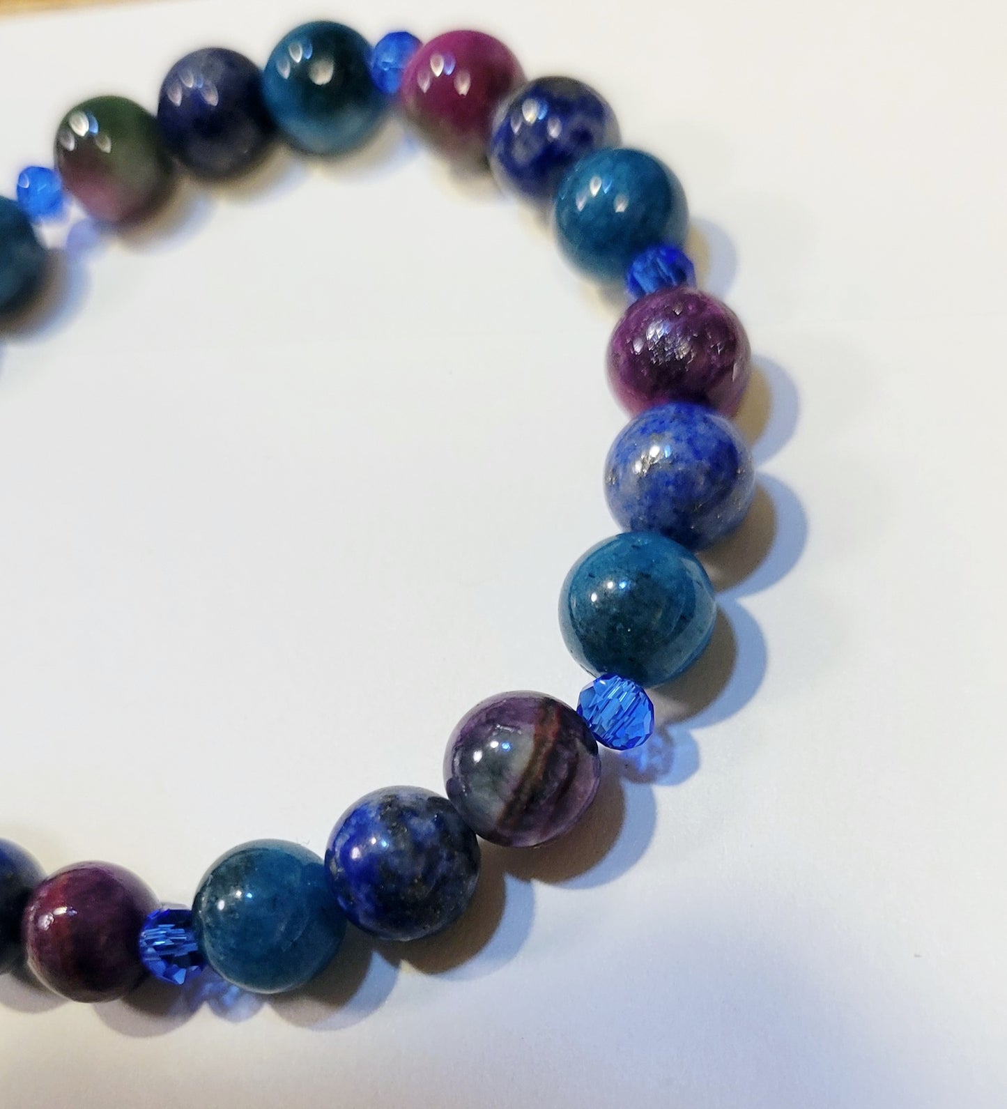 Gemstone Intention Beaded Bracelet With 4 Crystals & Intent Card| Metaphysical Healing