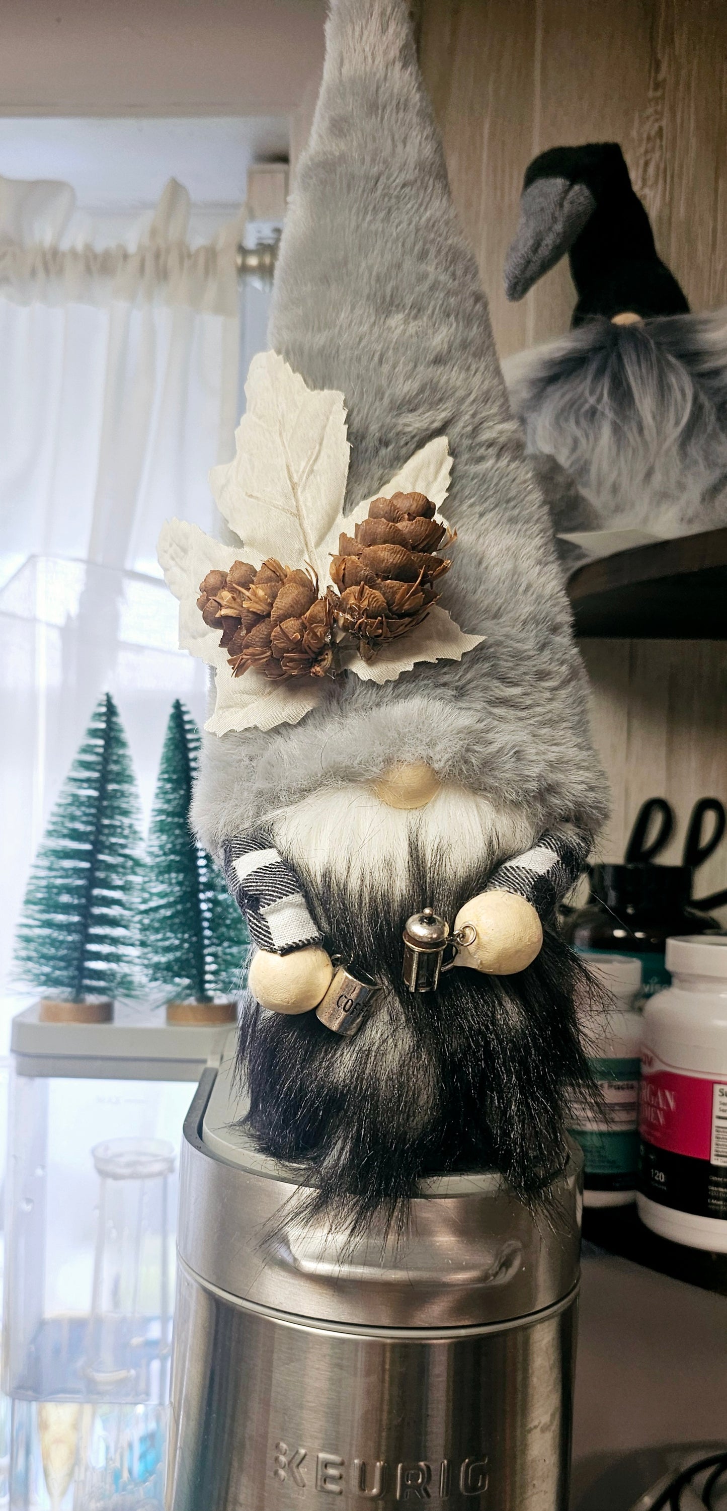 Scented Mountain Gnome, Coffee Gnome, OOAK, Coffee Bar Decor, Tiered Tray Decor, Shelf Sitter