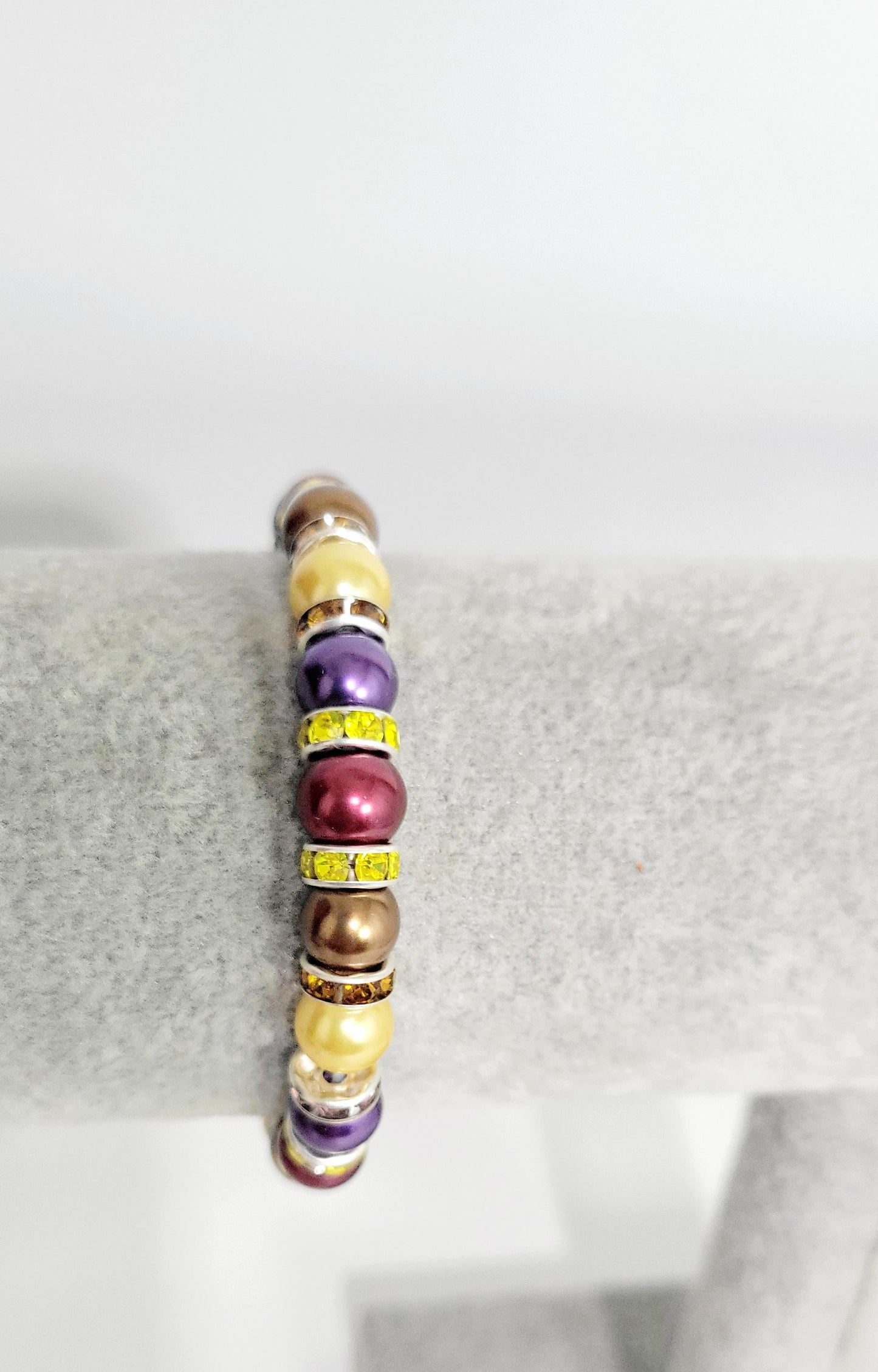Autumn Fall color glass beaded pumpkin leaf charm bracelet