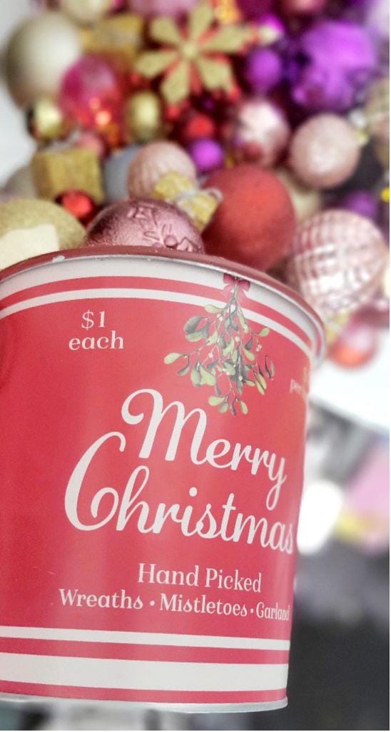 Artisanal made magical floating bucket pouring Christmas ornaments baubles