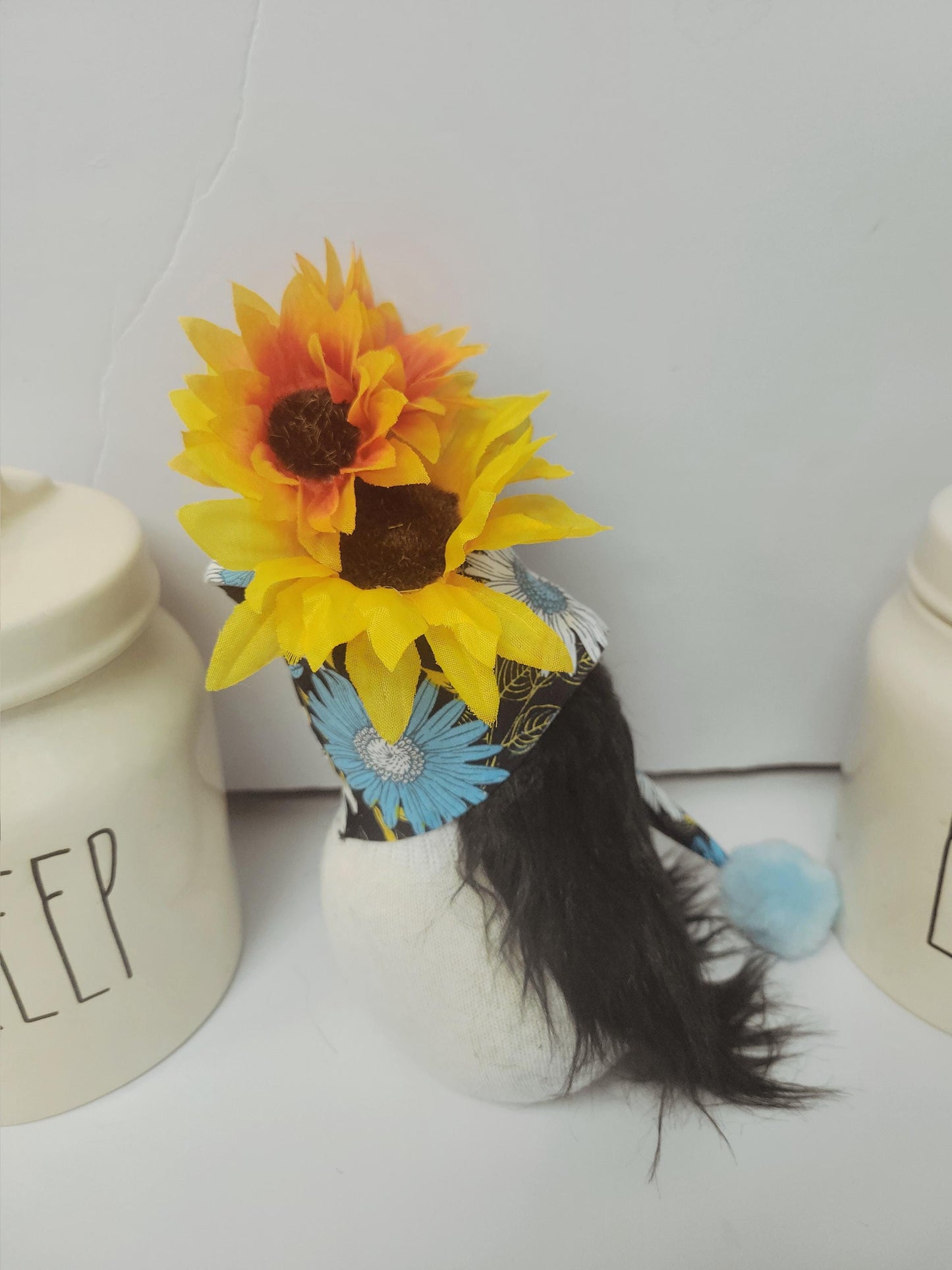 Sunflower Gnome: Handmade Farmhouse Tier Tray Decor
