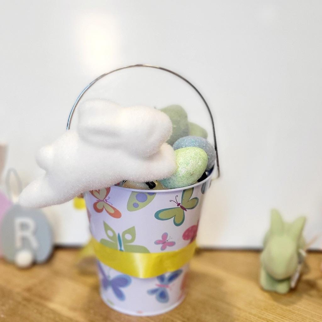 Colorful Easter Bucket Table Home Decor