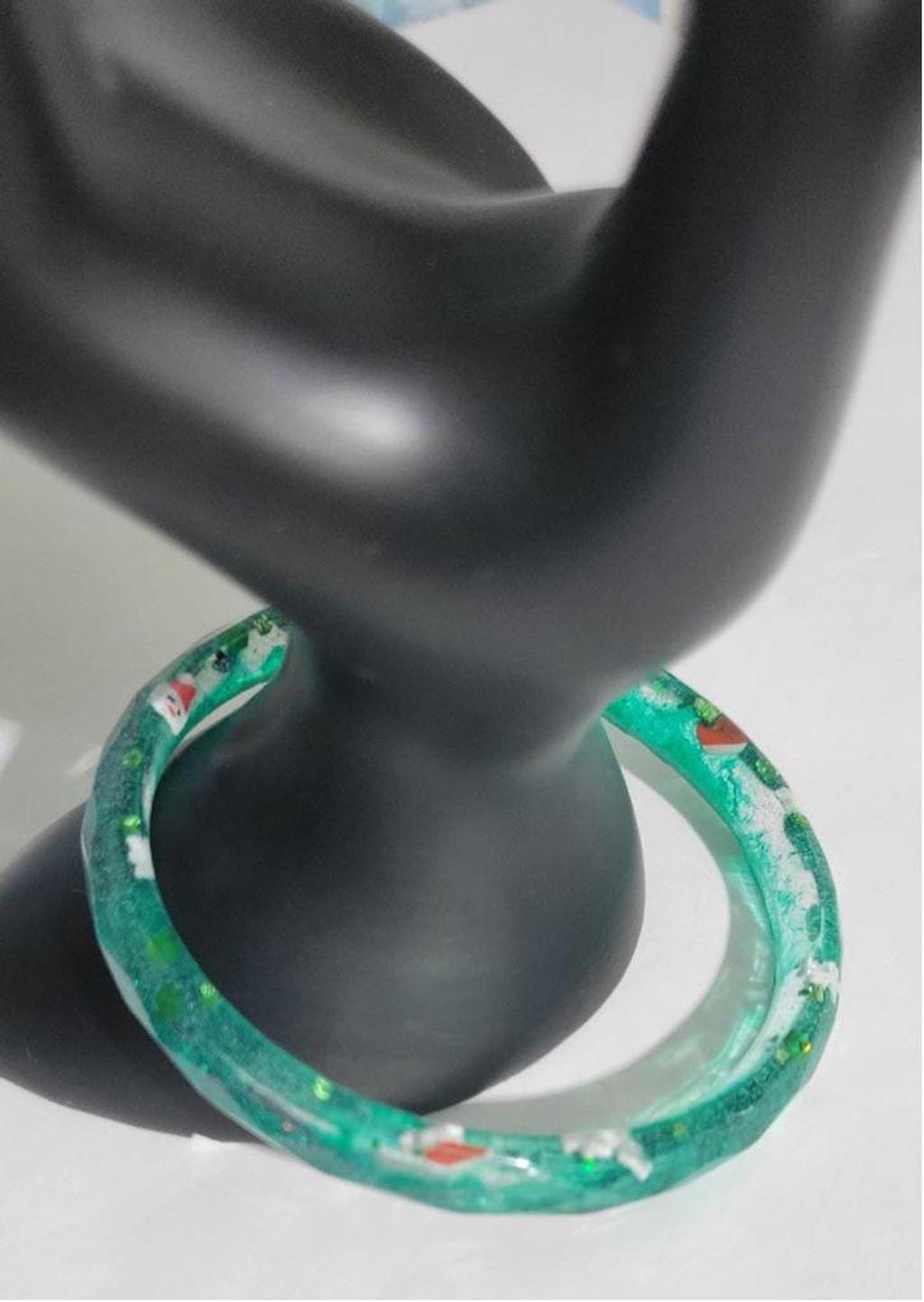 Handmade Christmas themed resin bracelet