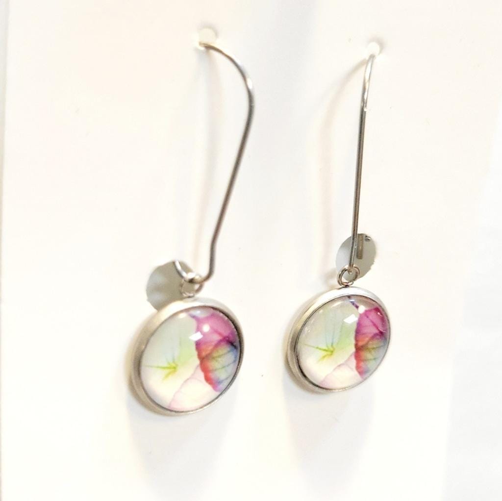 Floral Drop Earrings with Latch Back Closures