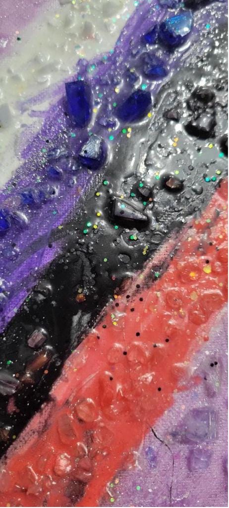 8x8 Canvas resin geode painting hand crafted