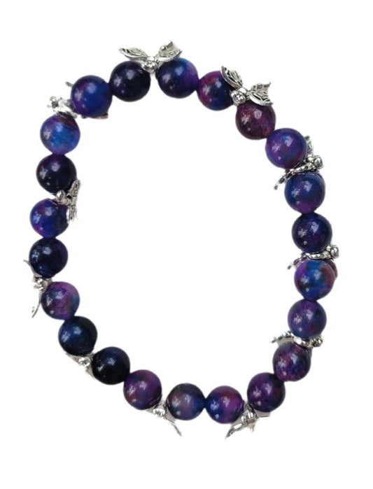 Sugilite dragonfly beaded bracelet 