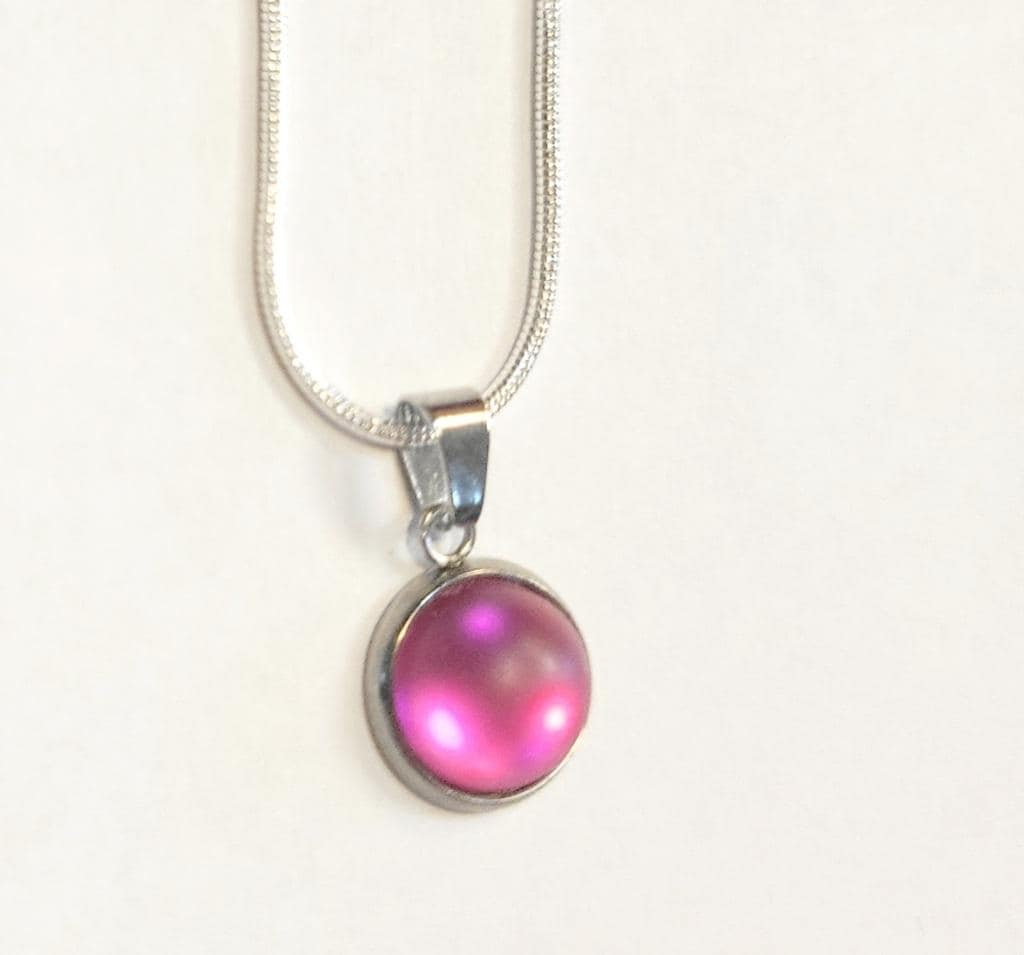 Purple crystal Sea Glass rhinestone 925 stamped sterling silver necklace