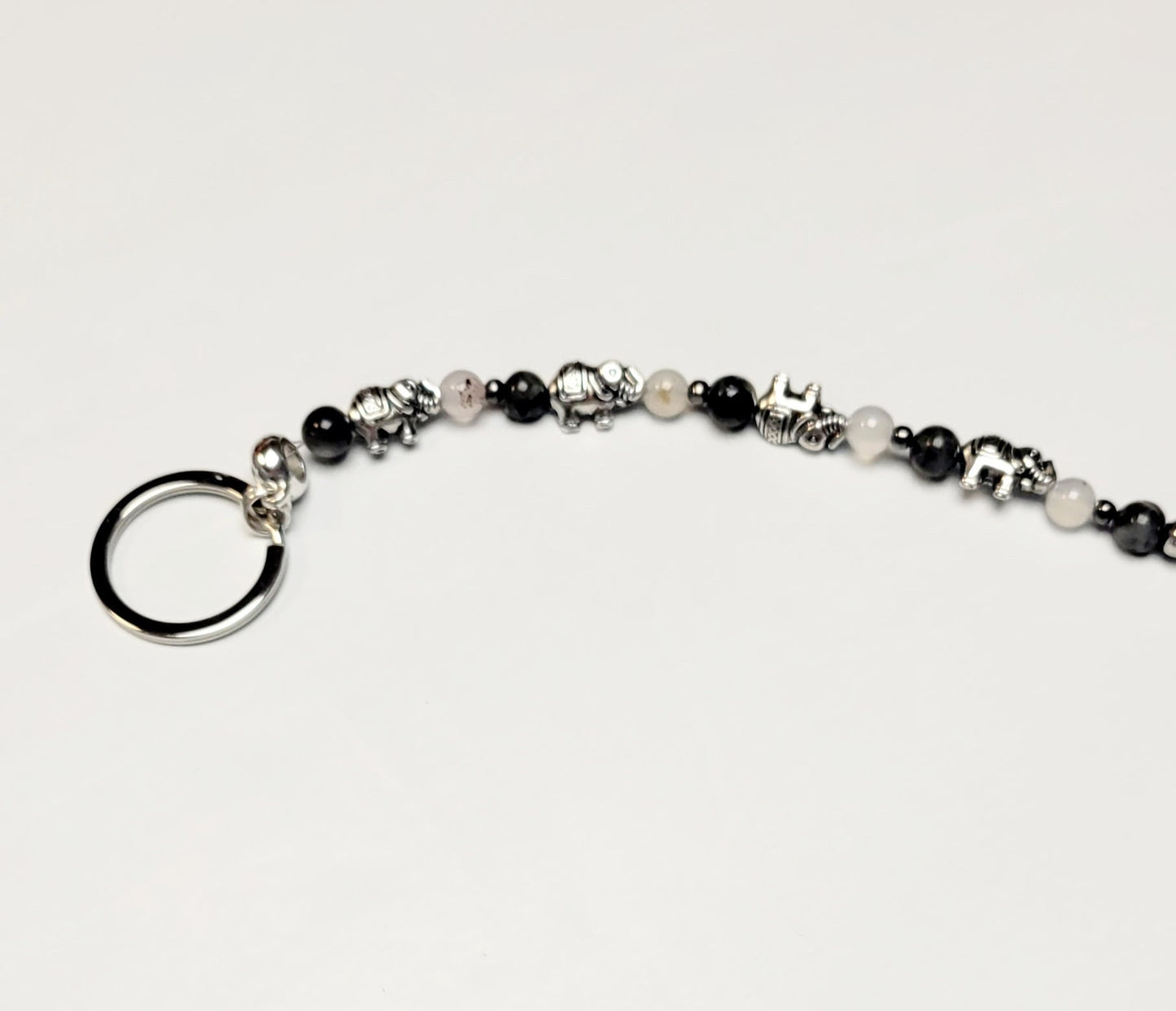 Handmade beaded elephant keychain