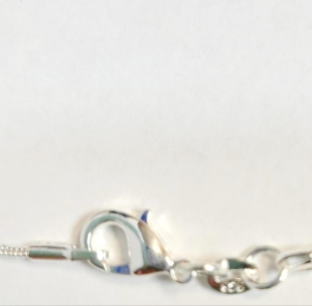 Dark blue crystal sea glass rhinestone 925 stamped sterling silver necklace
