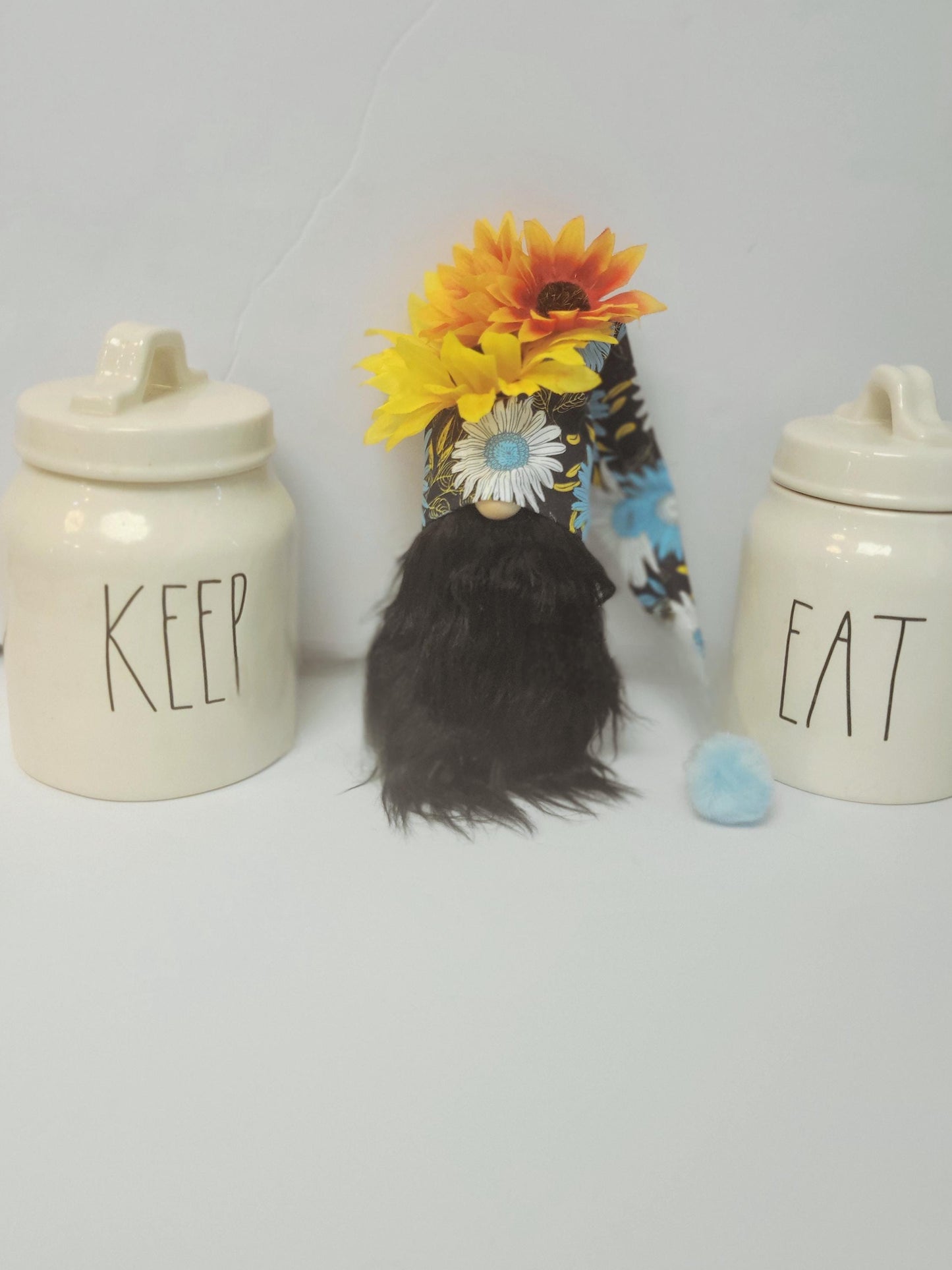 Sunflower Gnome: Handmade Farmhouse Tier Tray Decor