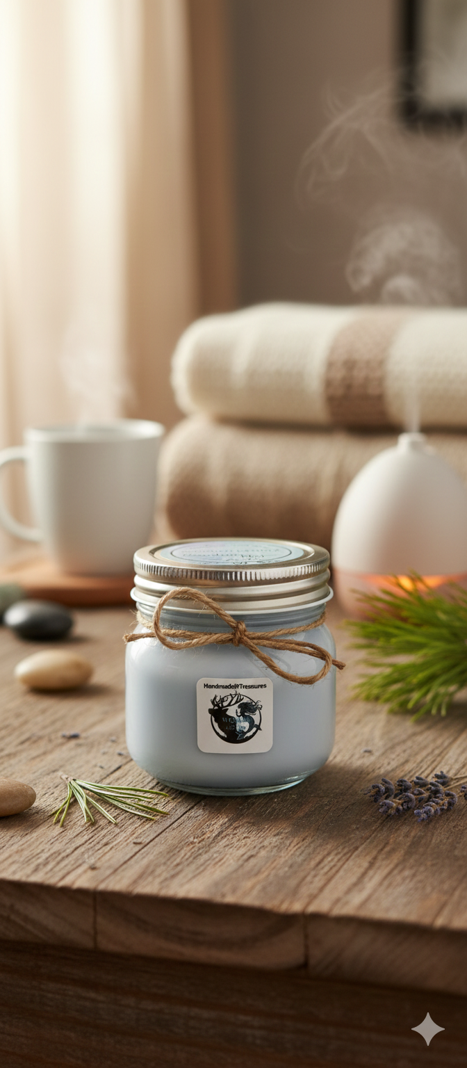 Artisan Vegan Soy Wax 8 oz Glass Mason jar candles