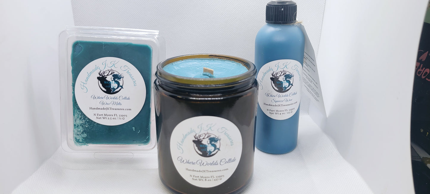 Artisan 8 oz Vegan Soy Wax Candle| Self-Care Bundles | Where Worlds Collide Signature Series