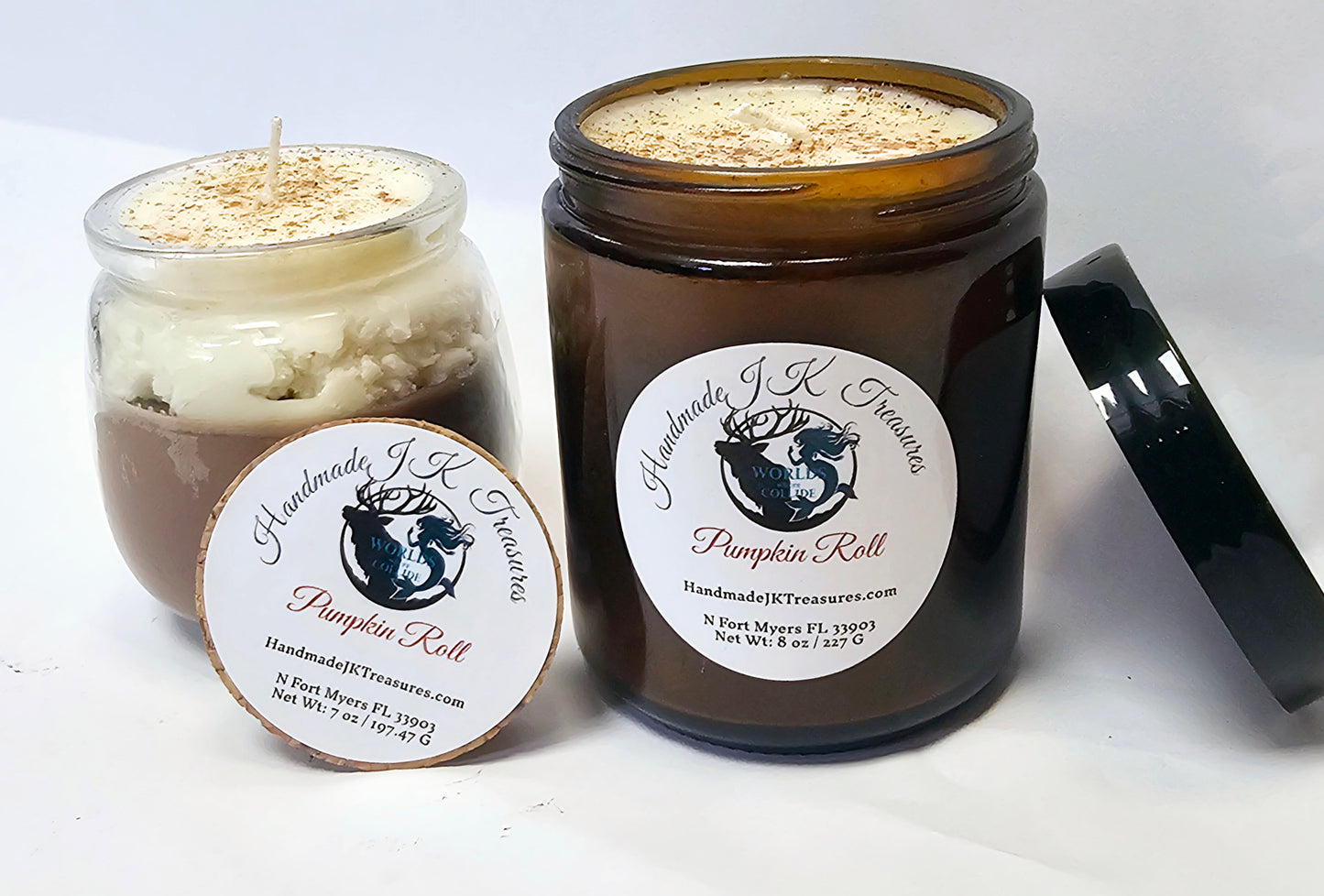 Pumpkin roll candles
