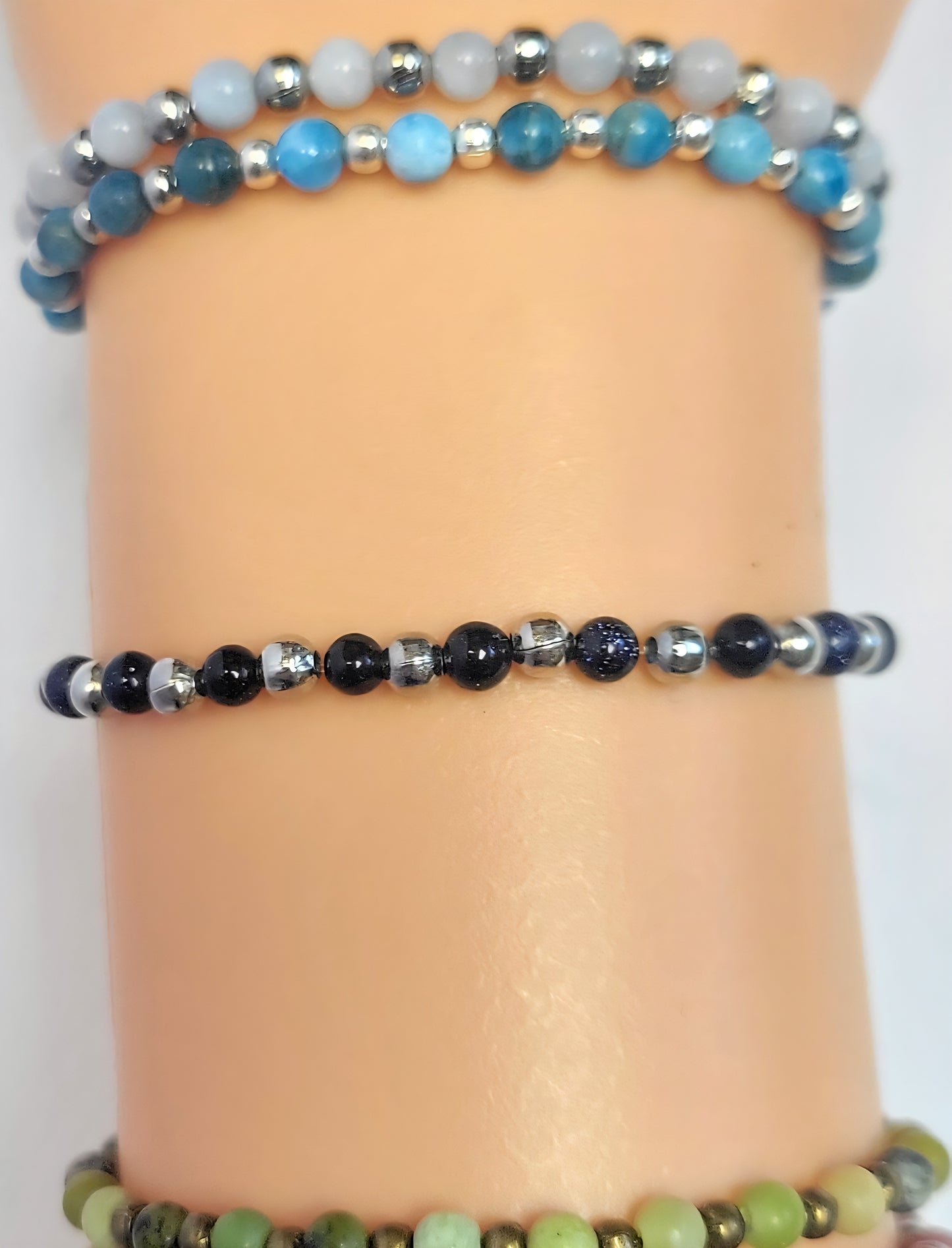 Beaded Bracelet - Natural Gemstones 4mm Dainty