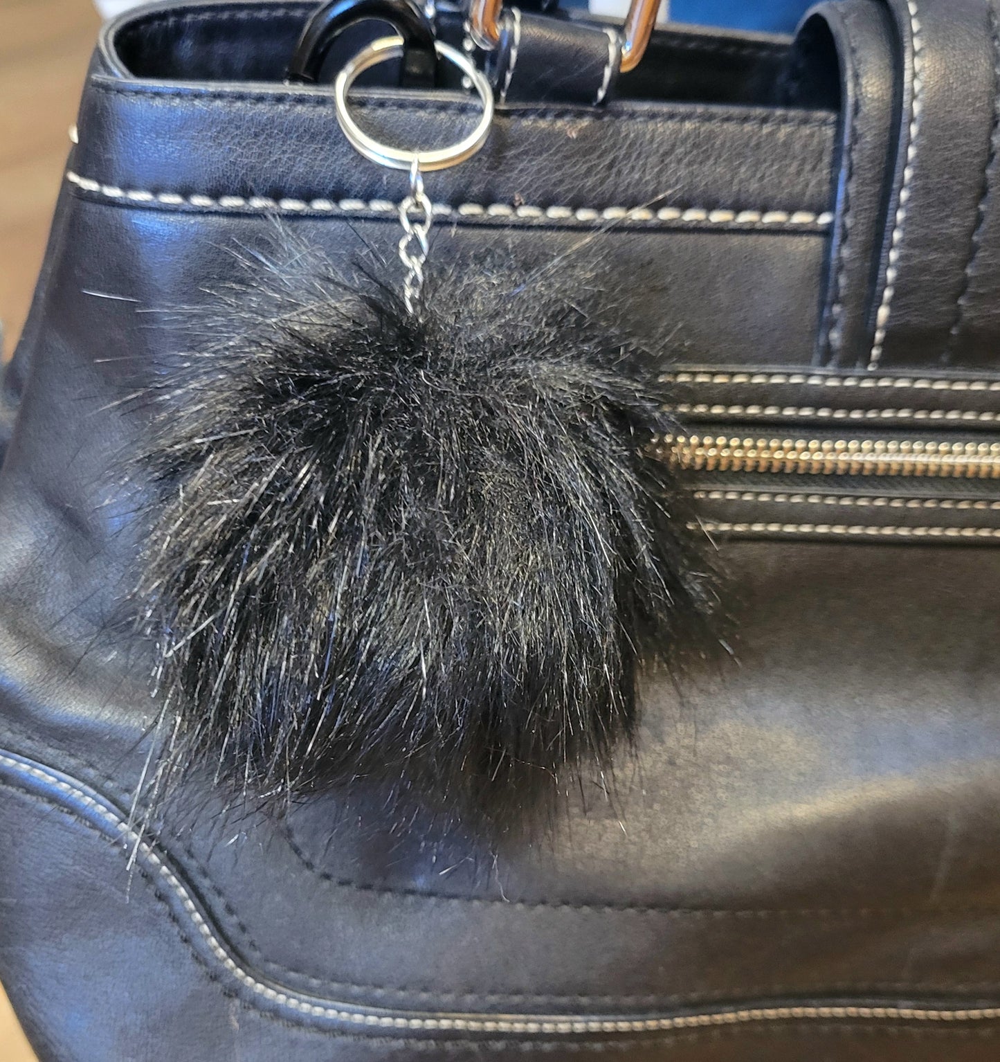 3-in faux fox fur keychains