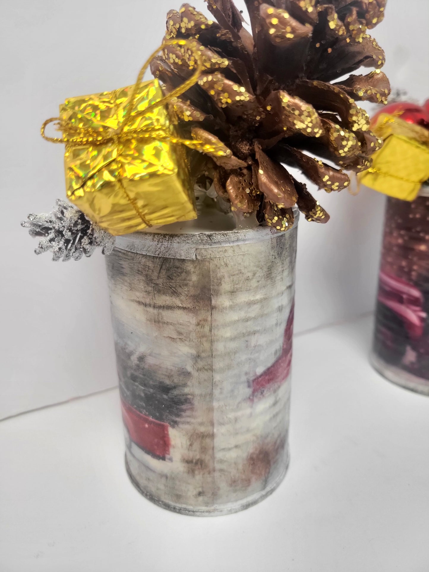 Tin Can Christmas Rustic Farmhouse Red Farm Truck Home Decor