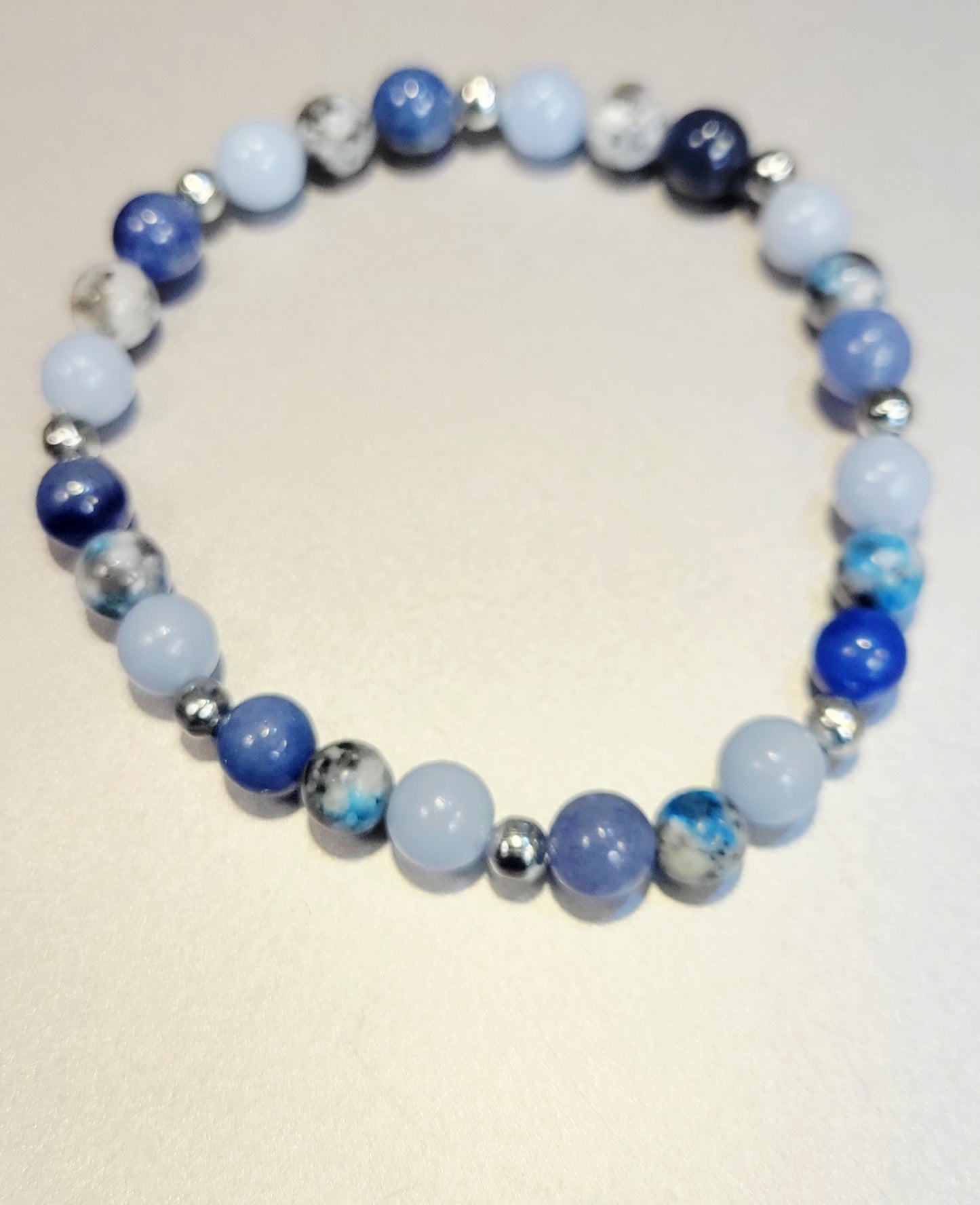 Beaded Bracelet-Aventurine, Angelite, K2 Jasper-The Inner Vision Bracelet