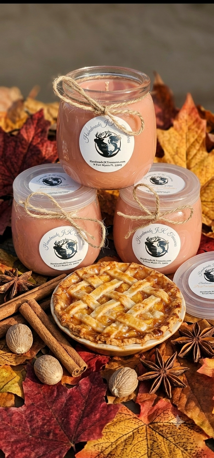 Porch Swing Peach Cobbler Vegan Soy Wax Candle 7 oz