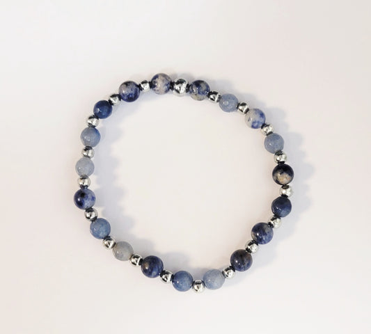 Sodalite 6mm dainty beaded bracelet 