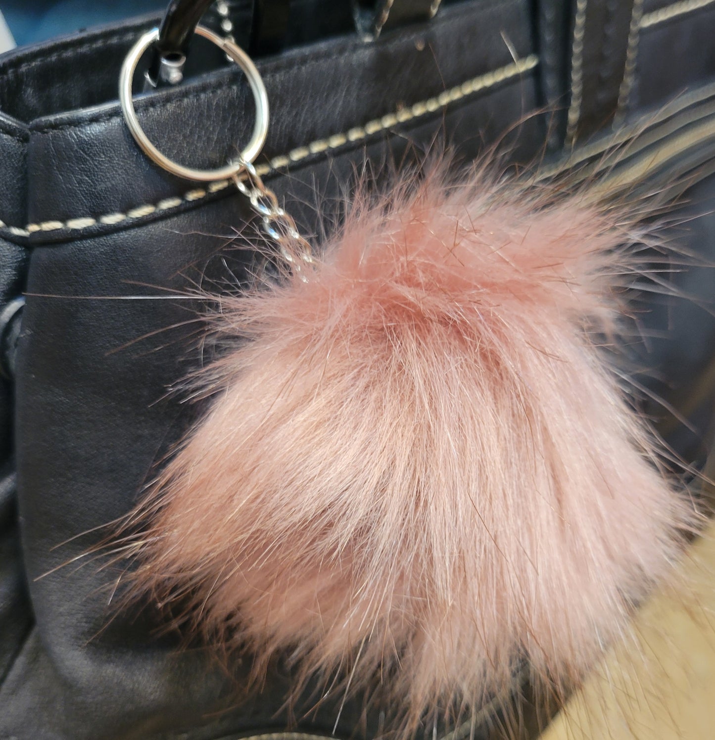 3-in faux fox fur keychains