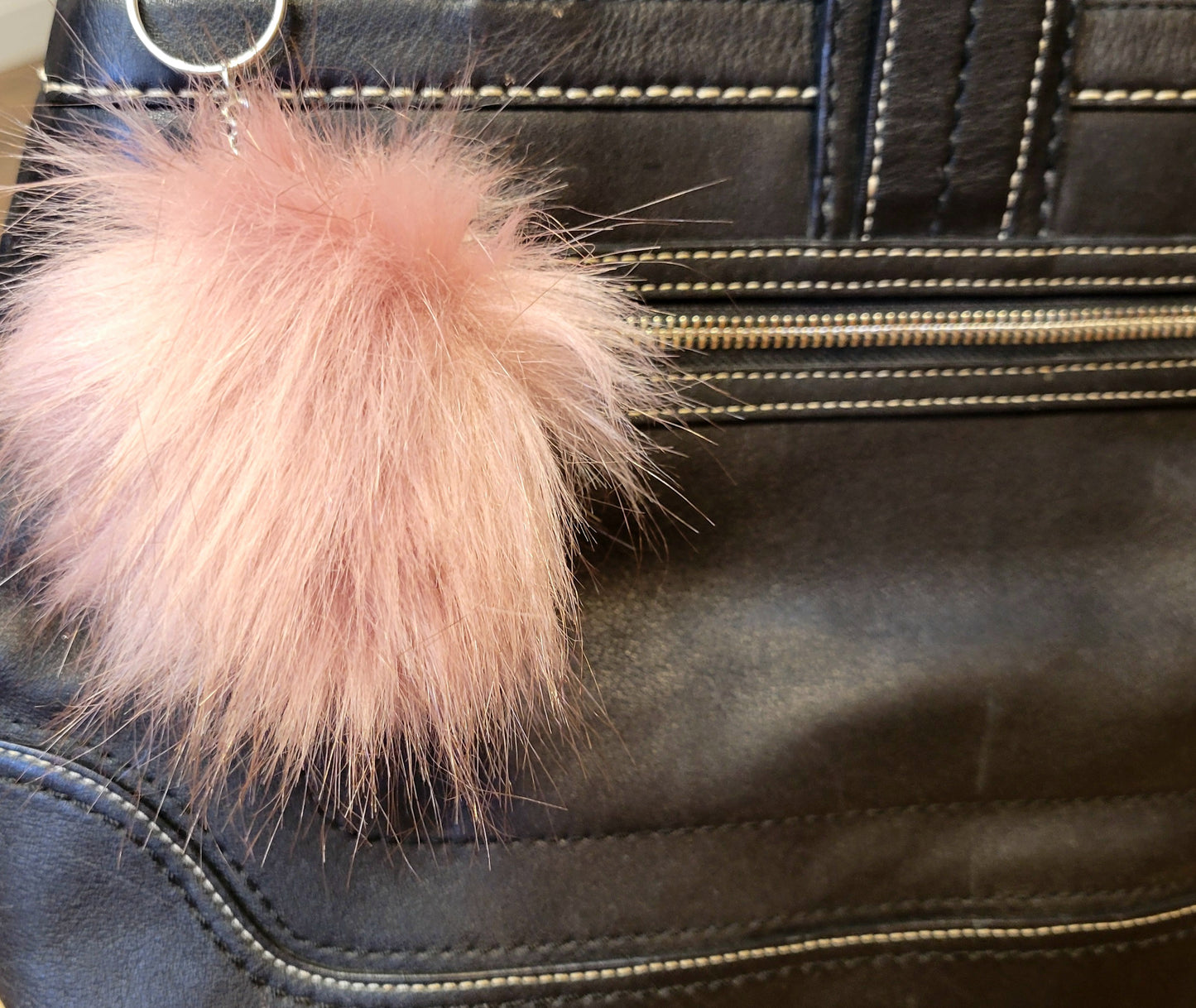 3-in faux fox fur keychains