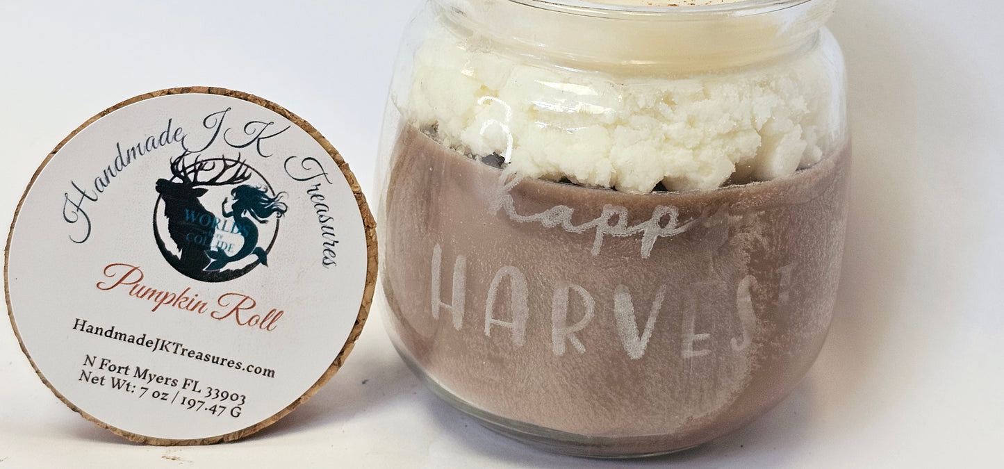 Pumpkin Roll with Cream Cheese Frosting Vegan Soy Wax Candles