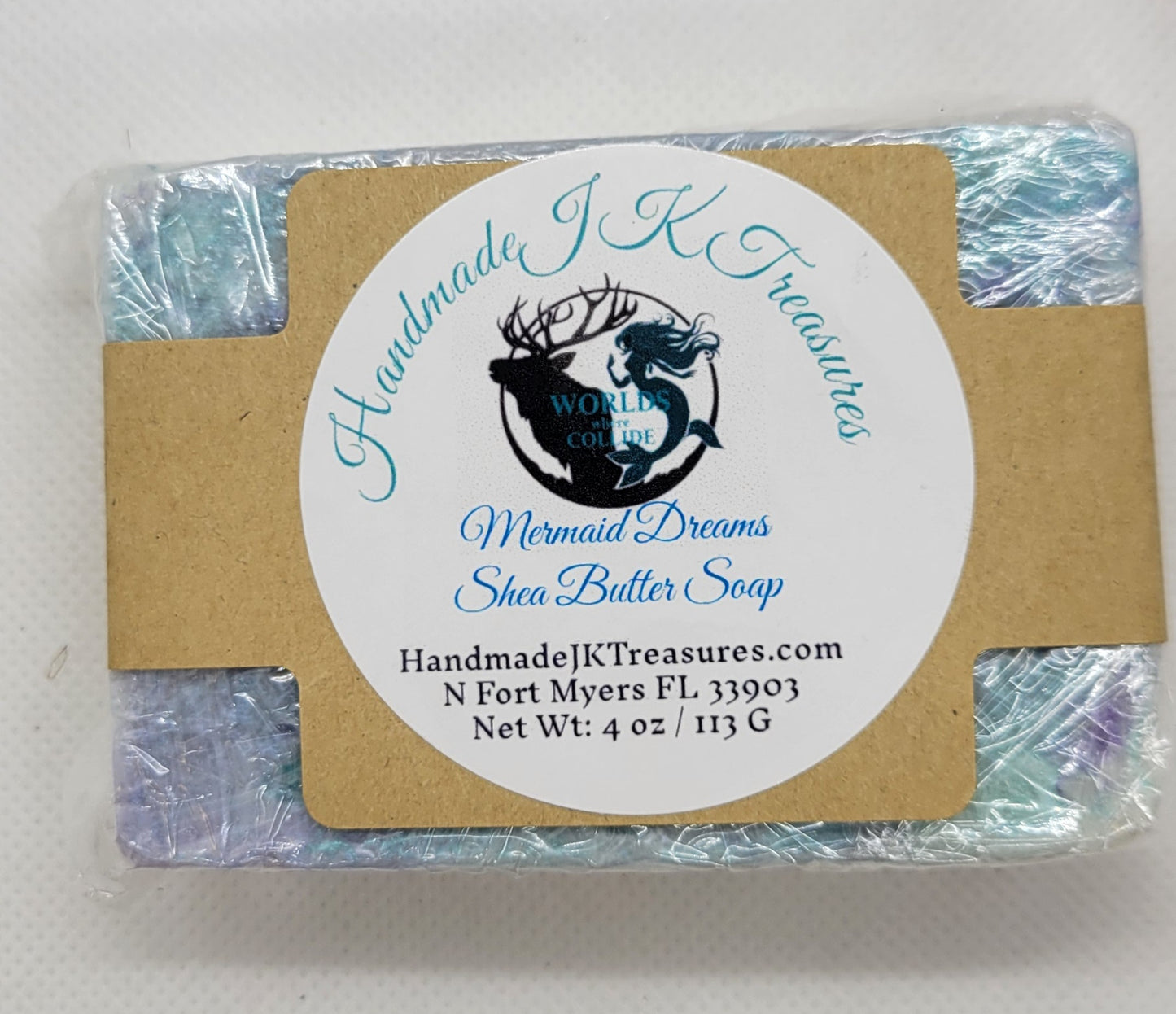 Artisan handpoured 4 oz Shea Butter Soap Coastal |  Mermaid  | Clean Air