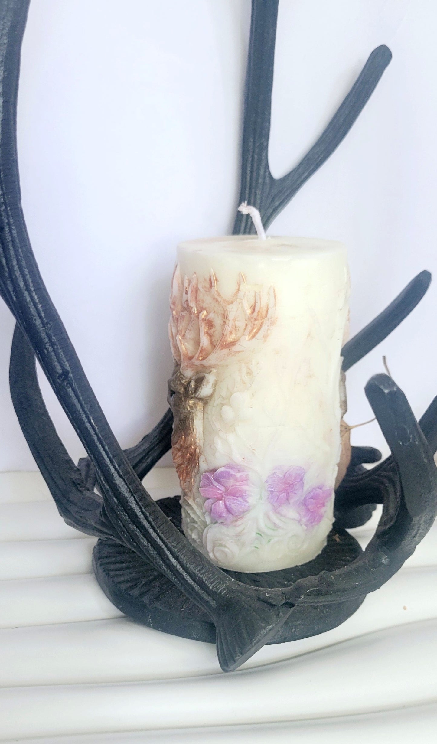 Elk Pillar Vegan Soy Wax Candle Mountain Mist 8 OZ