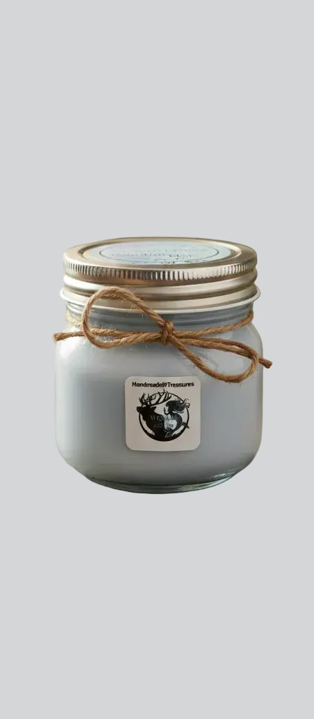 Artisan Vegan Soy Wax 8 oz Glass Mason jar candles