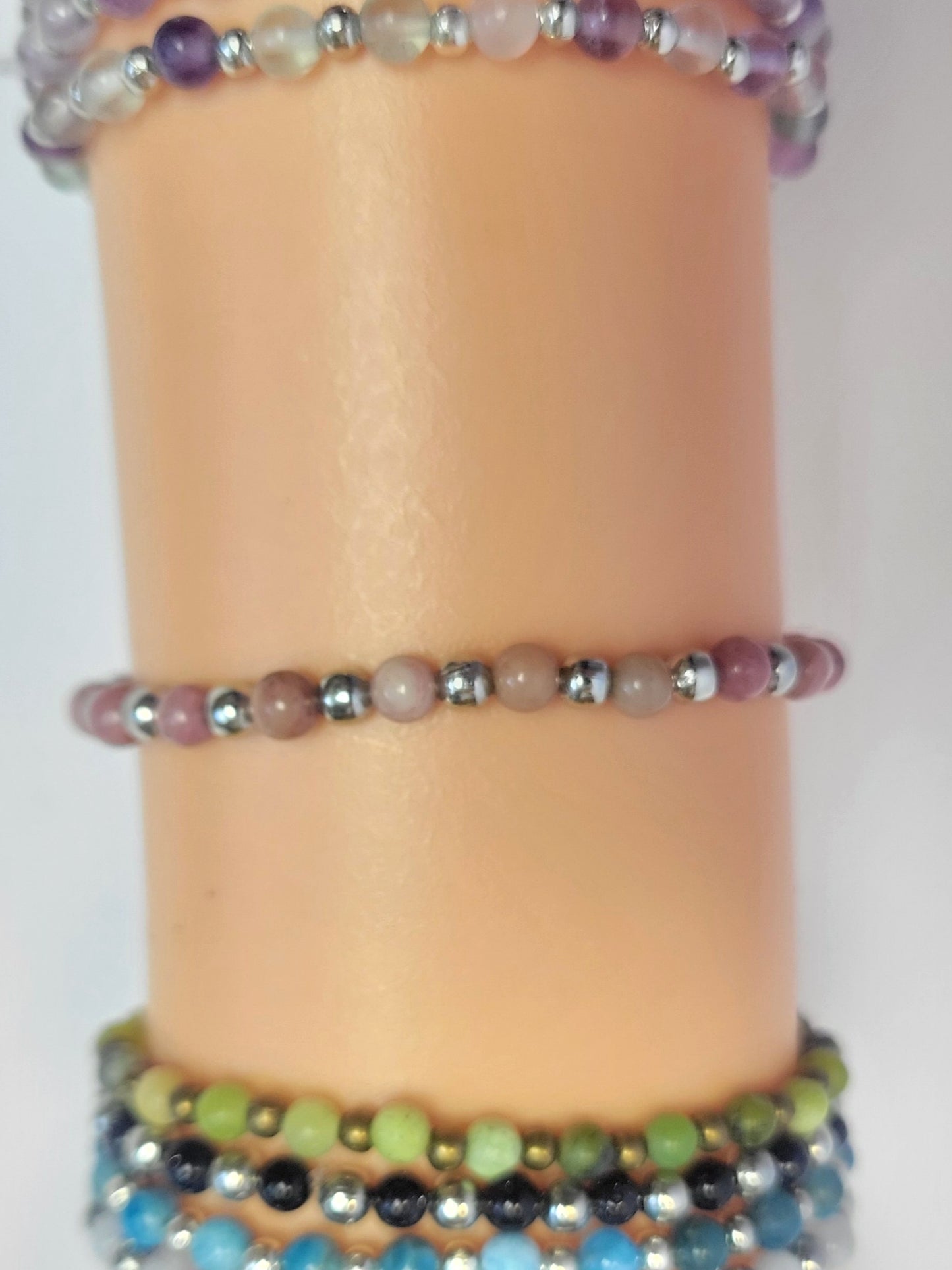 Beaded Bracelet - Natural Gemstones 4mm Dainty