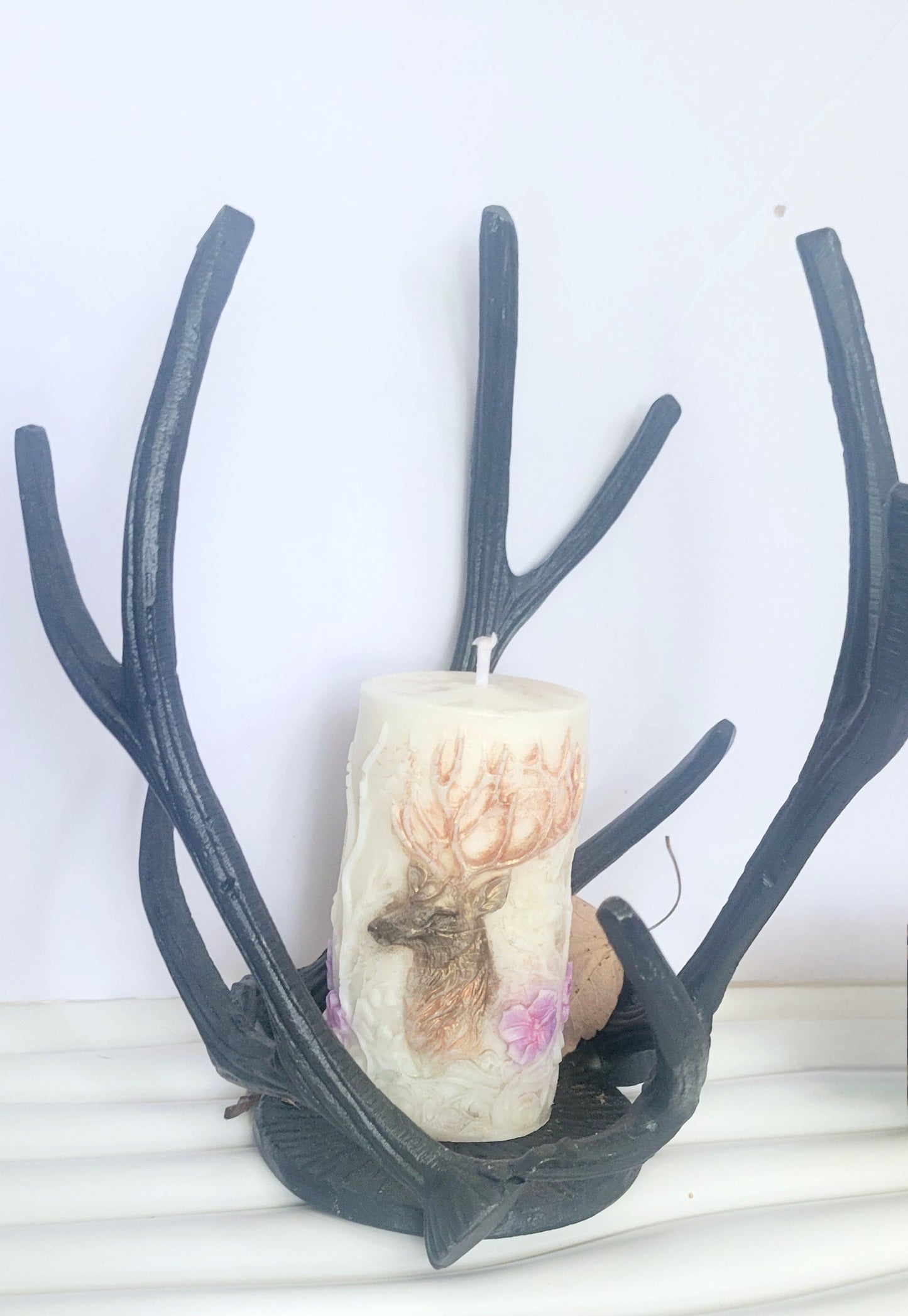 Elk Pillar Vegan Soy Wax Candle Mountain Mist 8 OZ