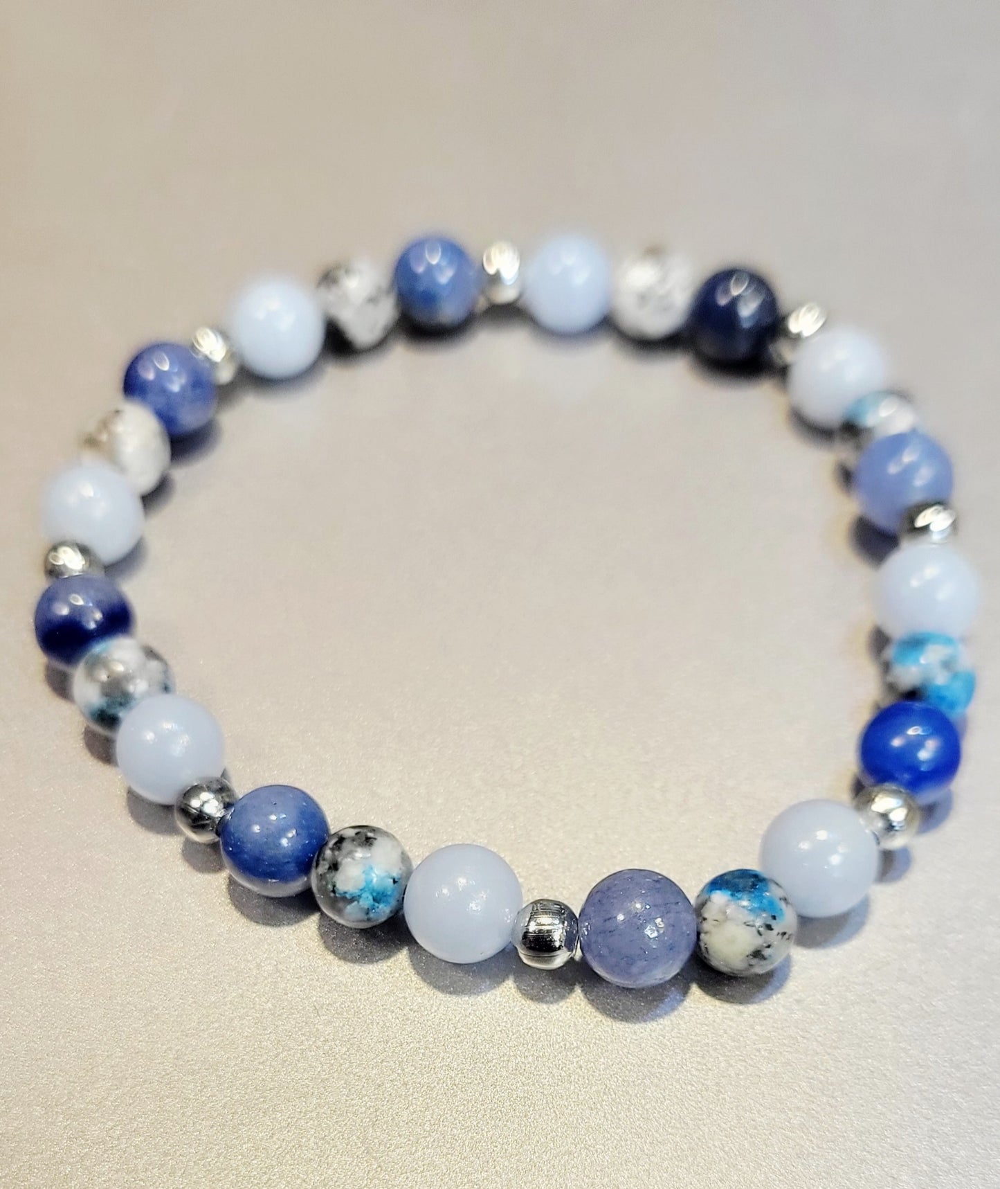 Beaded Bracelet-Aventurine, Angelite, K2 Jasper-The Inner Vision Bracelet