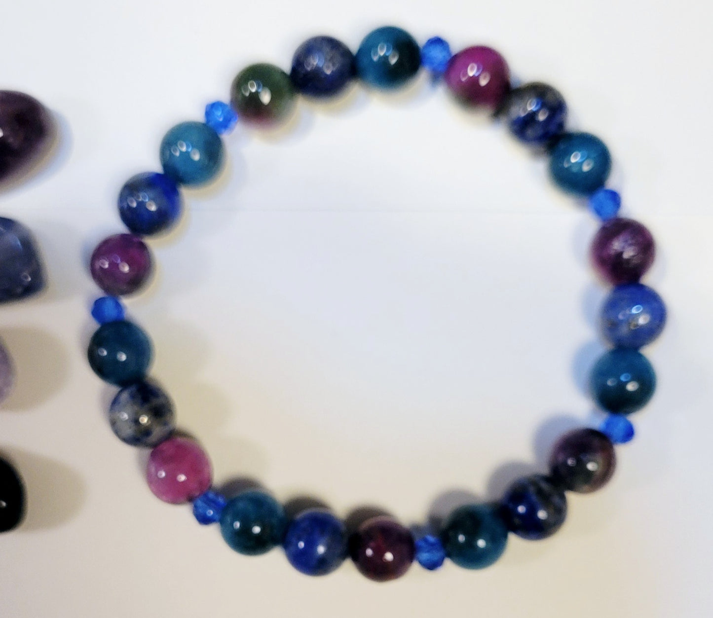 Gemstone Intention Beaded Bracelet With 4 Crystals & Intent Card| Metaphysical Healing