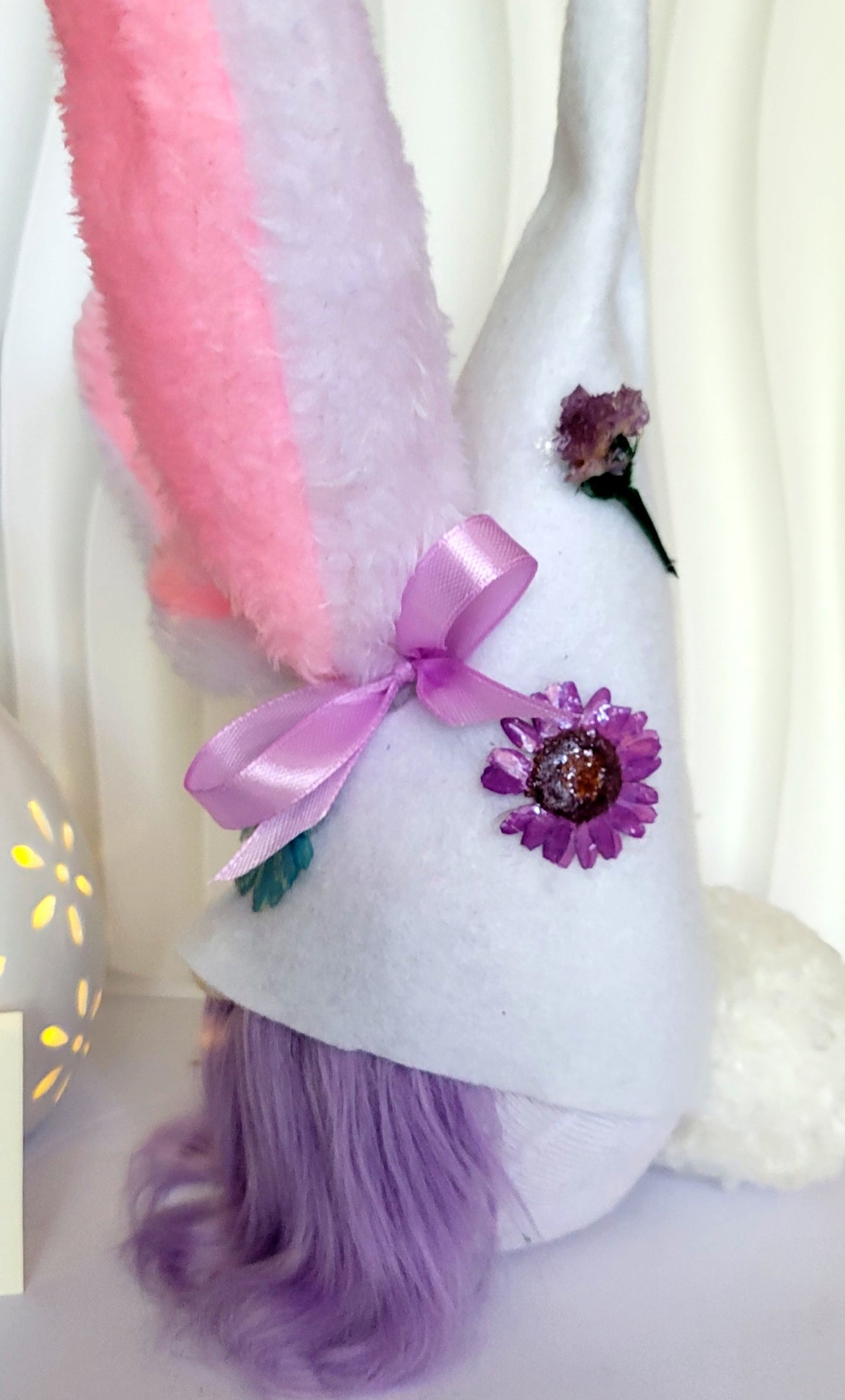 Easter Bunny Poseable Gnome Plush Home Decor 11"