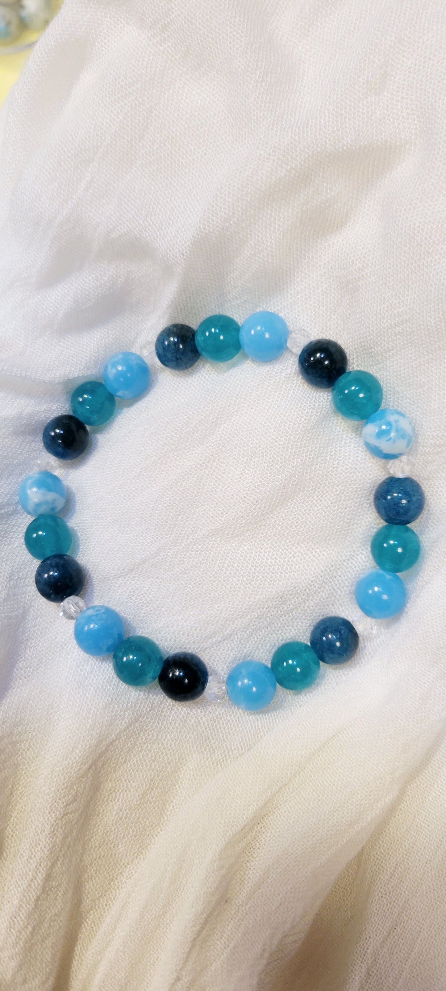 Gemstone Intention Beaded Bracelet With 4 Crystals & Intent Card| Metaphysical Healing