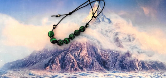 Malachite adjustable beaded bracelet 