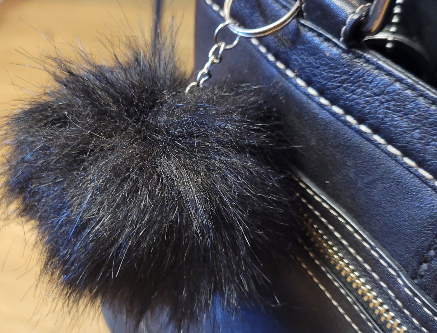 3-in faux fox fur keychains