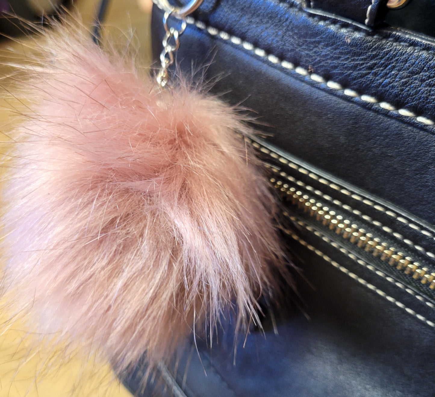 3-in faux fox fur keychains
