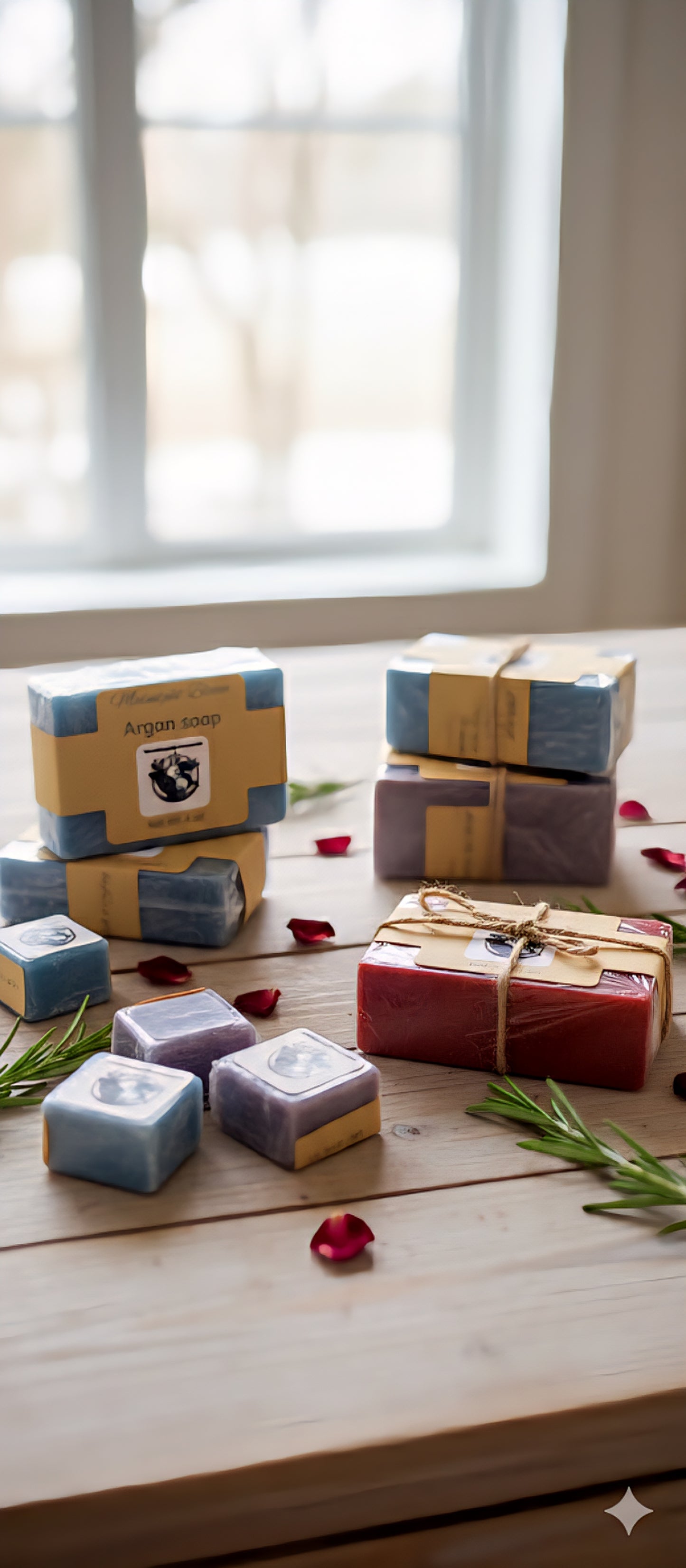 Hand-poured non-comedogenic Argan Soap 4 oz bars