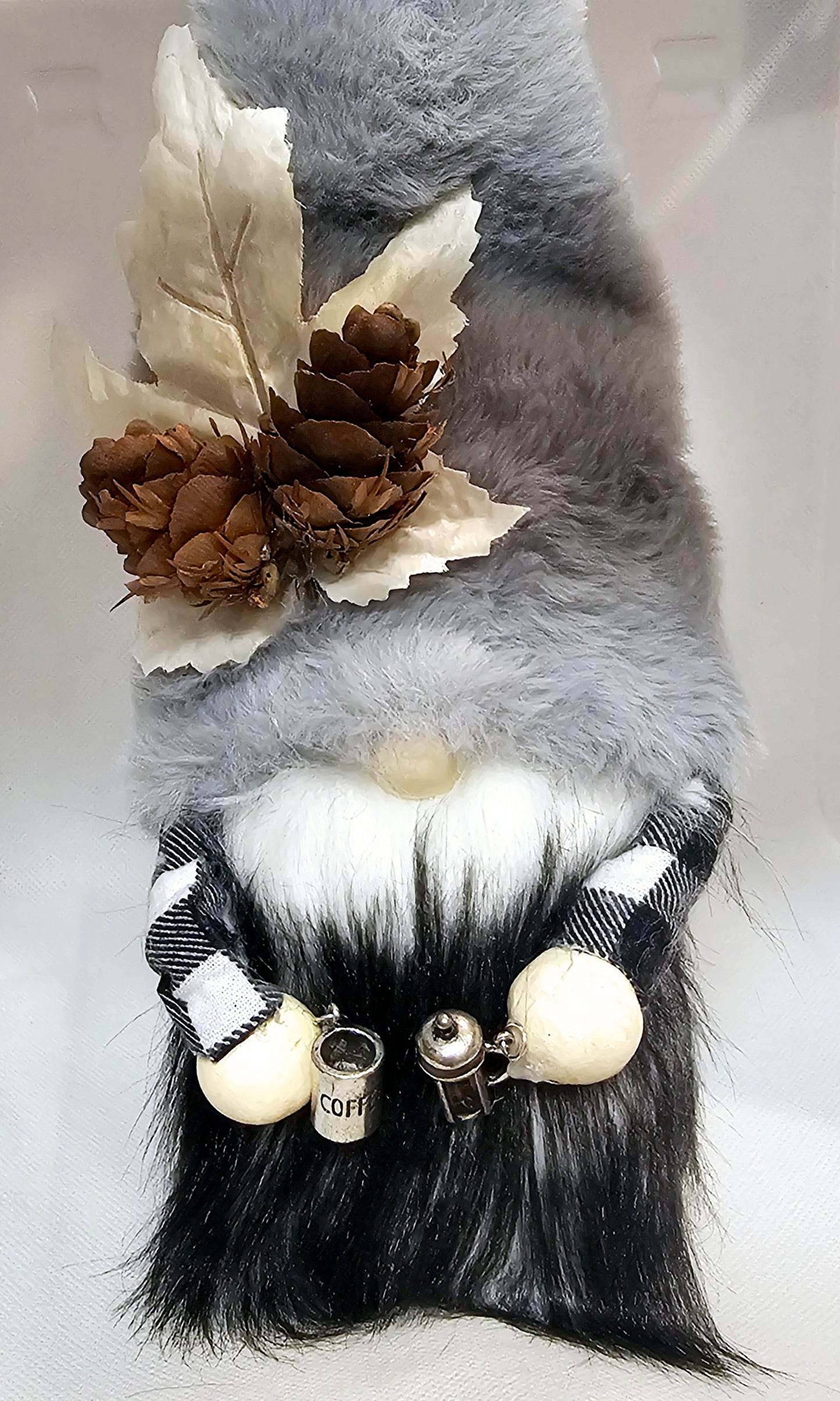 Scented Mountain Gnome, Coffee Gnome, OOAK, Coffee Bar Decor, Tiered Tray Decor, Shelf Sitter