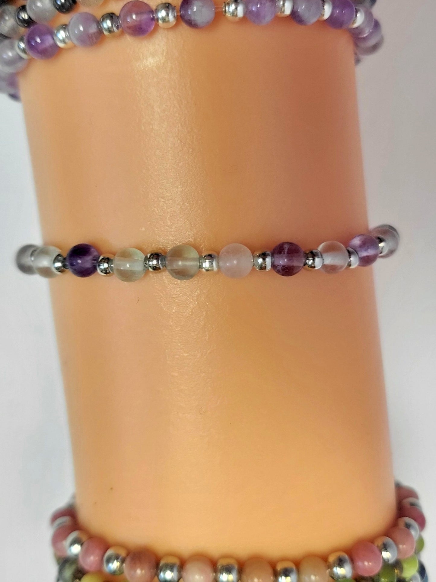 Beaded Bracelet - Natural Gemstones 4mm Dainty