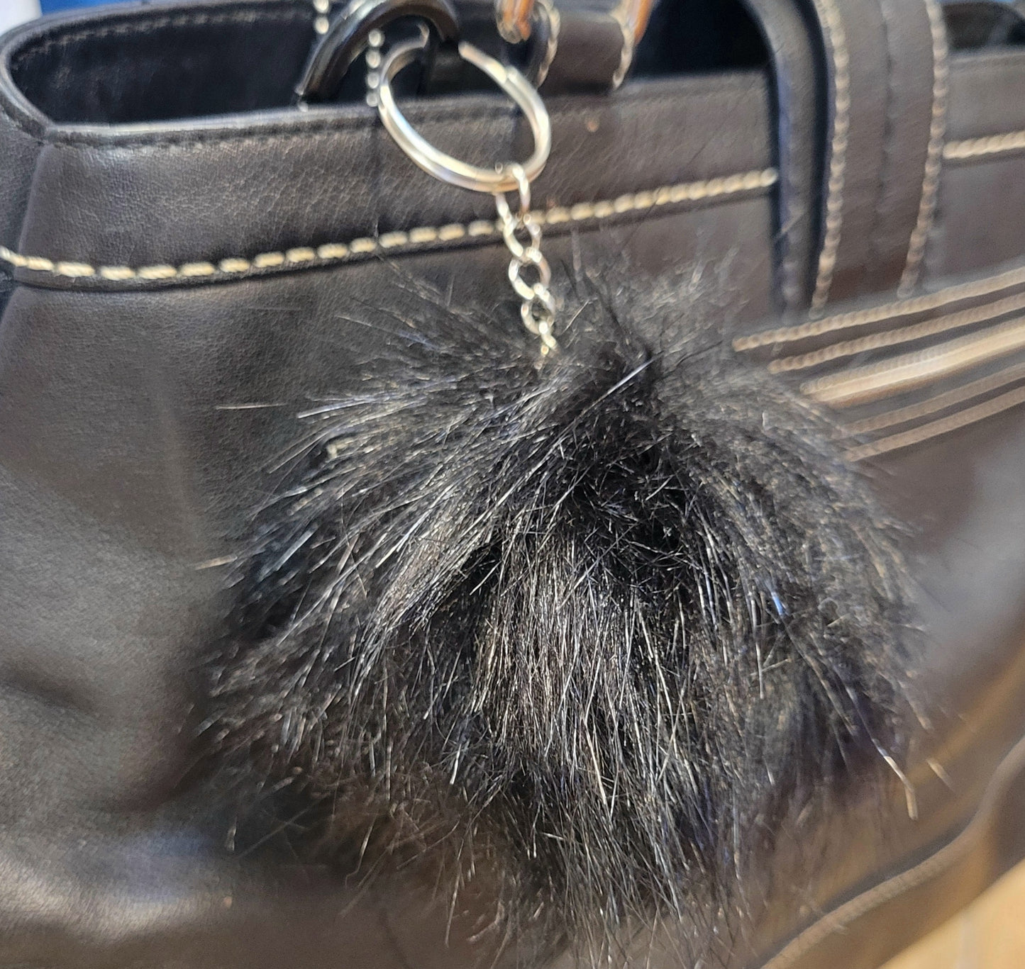 3-in faux fox fur keychains