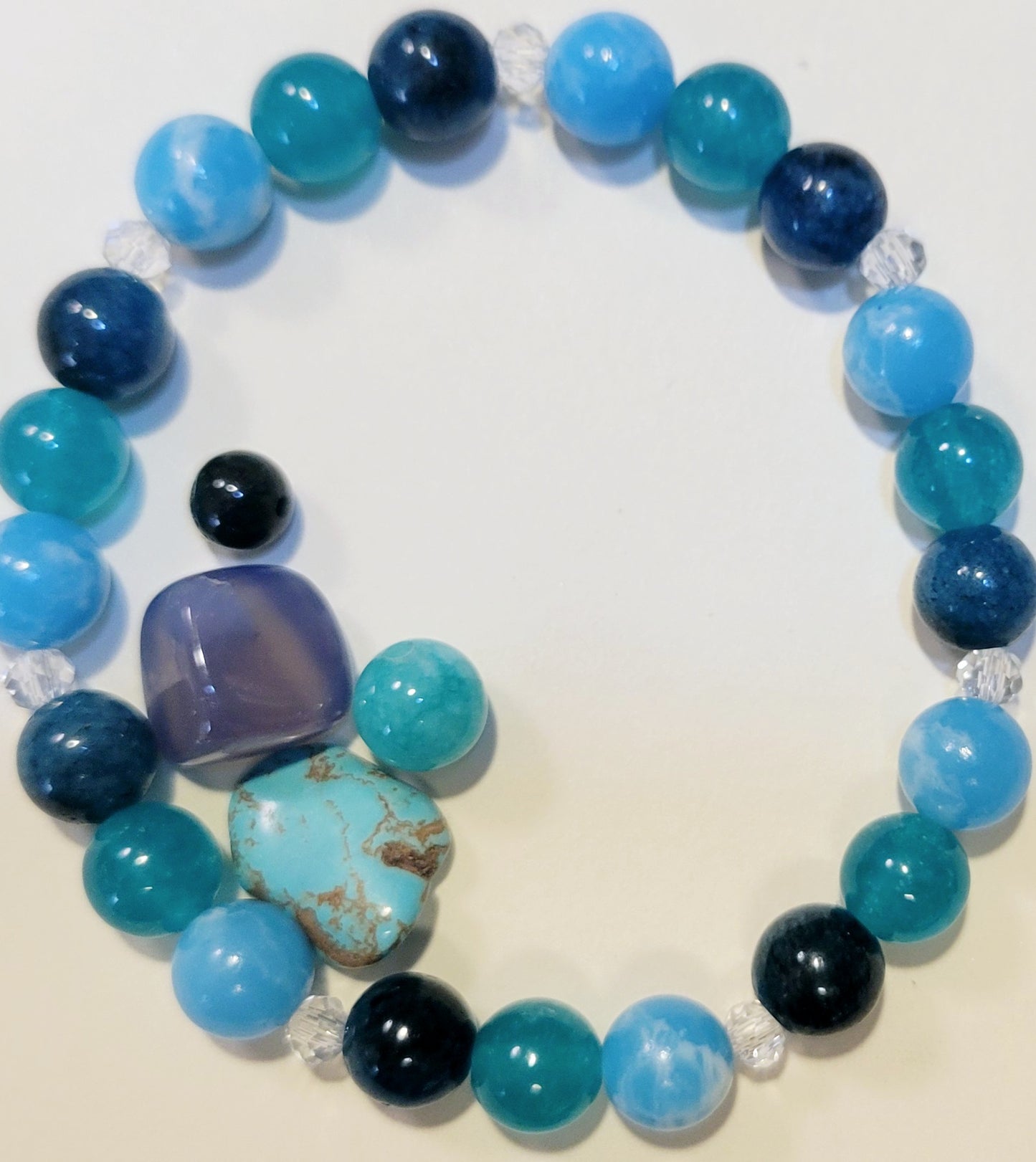 Gemstone Intention Beaded Bracelet With 4 Crystals & Intent Card| Metaphysical Healing