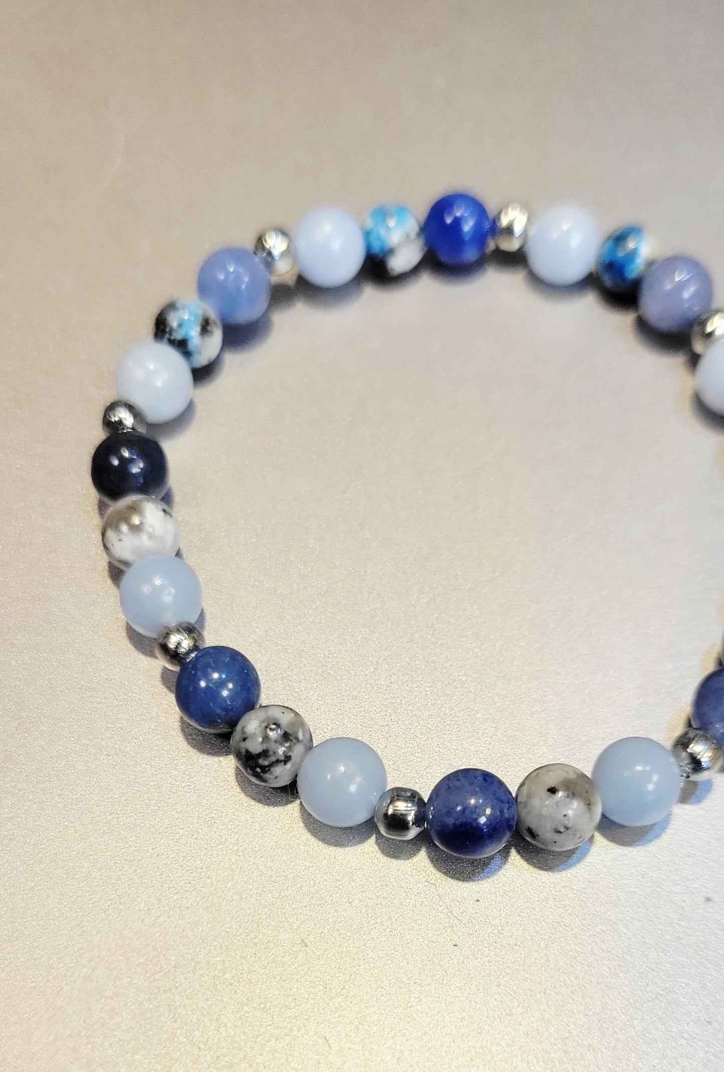 Beaded Bracelet-Aventurine, Angelite, K2 Jasper-The Inner Vision Bracelet