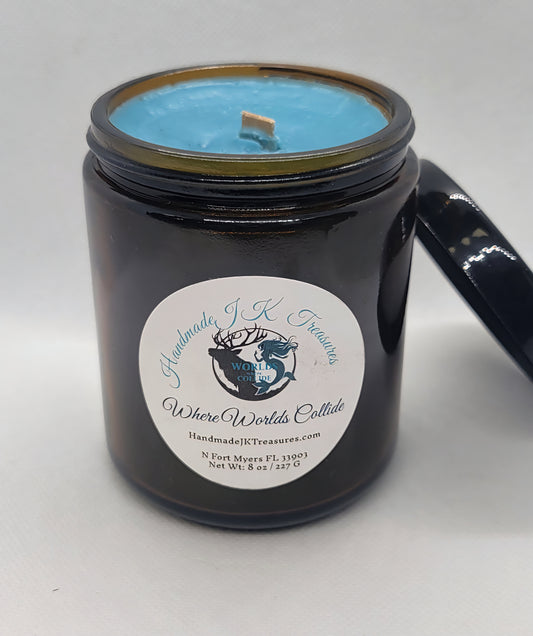 Artisan 8 oz Soy Wax Candle | Mountain Meets Ocean| Where Worlds Collide