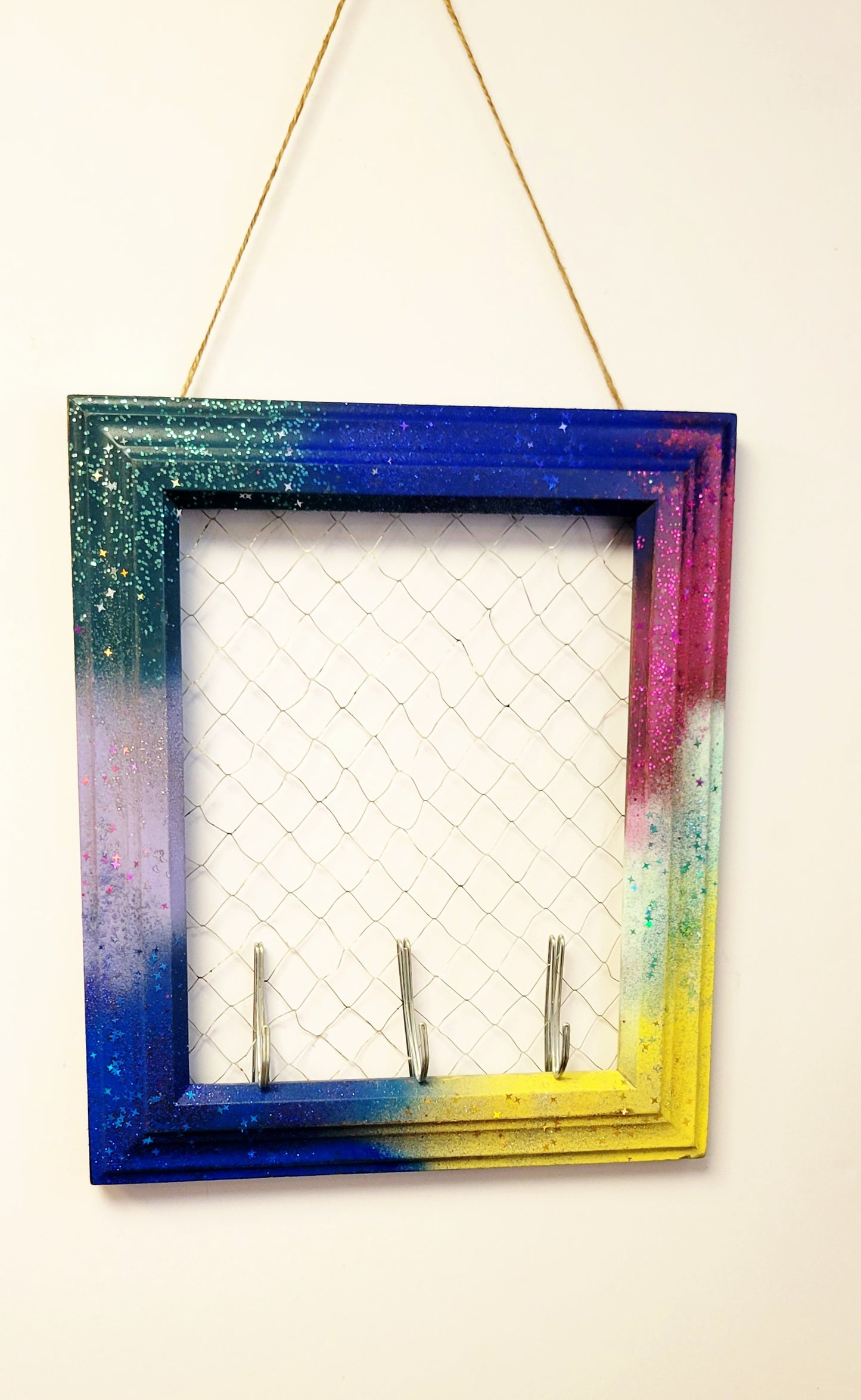 Jewelry organizer Upcycled photo frame