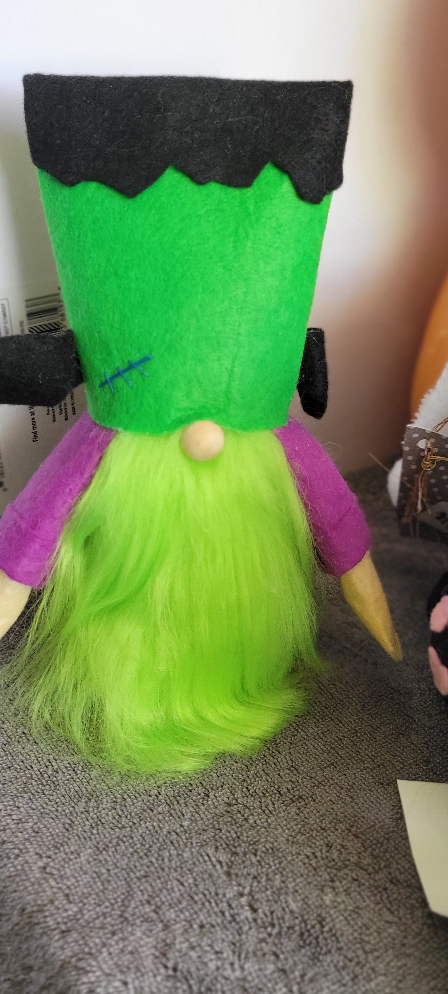 Frankenstein inspired gnome Shelf Sitter Halloween Decor