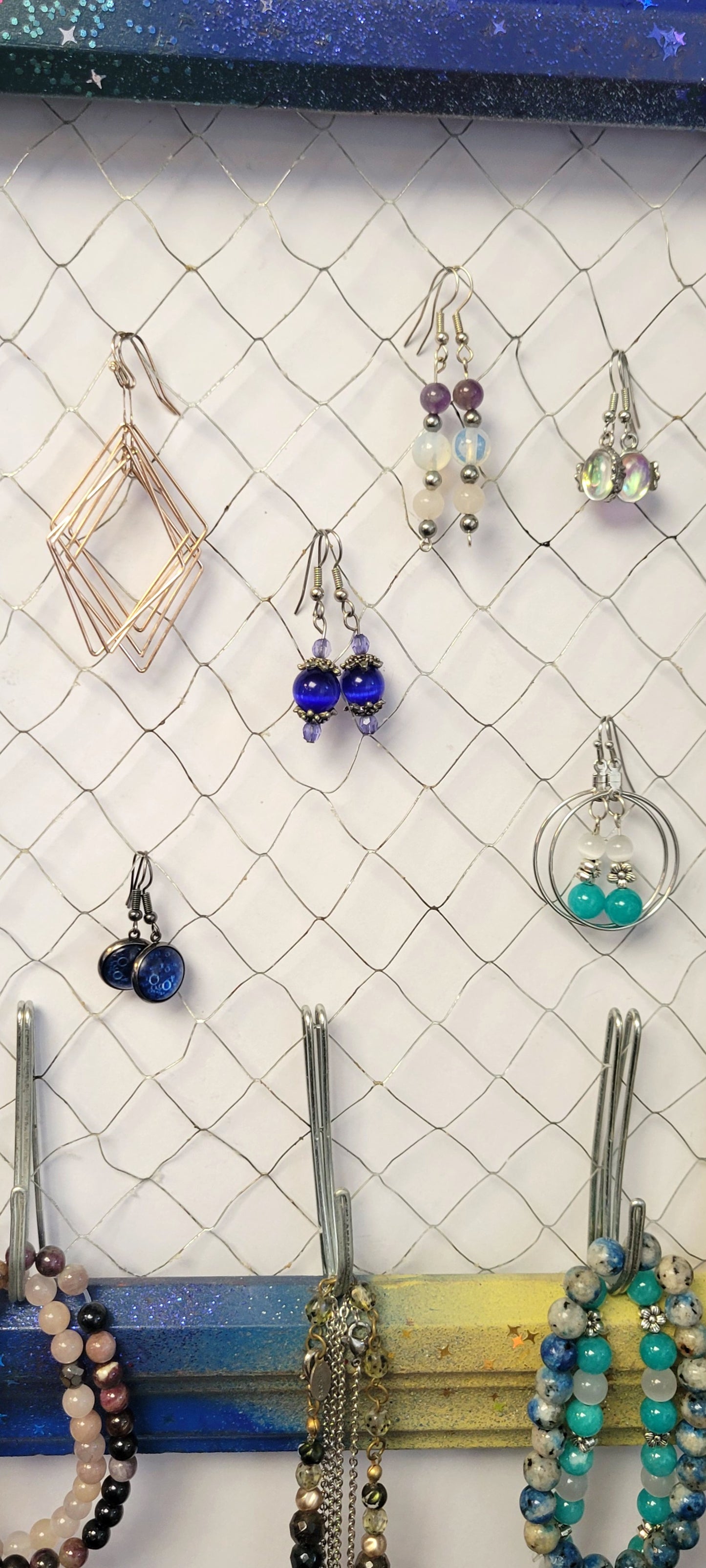 Jewelry organizer Upcycled photo frame