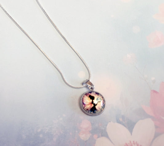 Hand crafted Fairy pendant necklace on 925 Sterling Silver chain